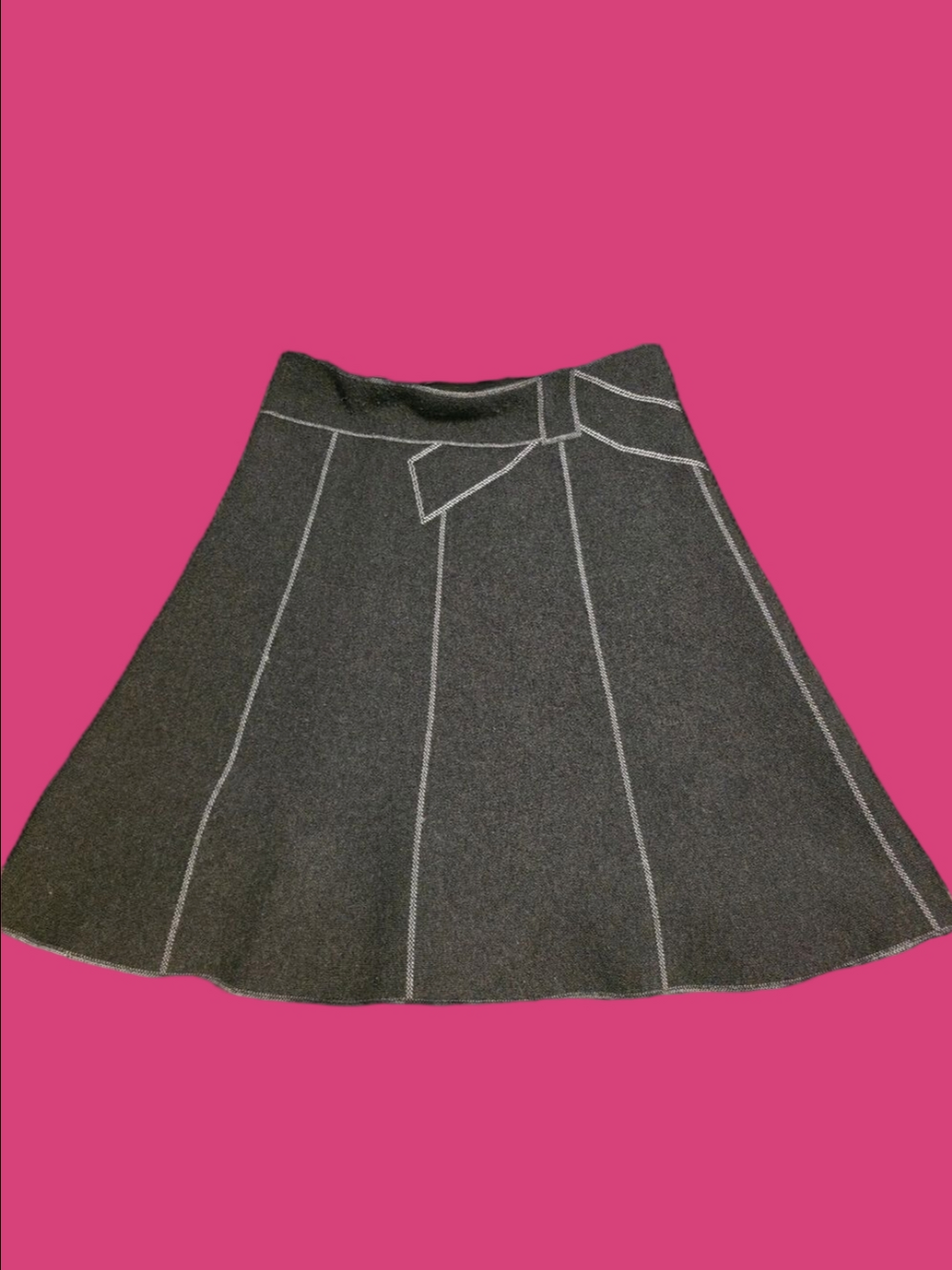 4/$67 Deal! Lili Sidonio Molly Bracke Chic A-Line Skirt in Charcoal Gray